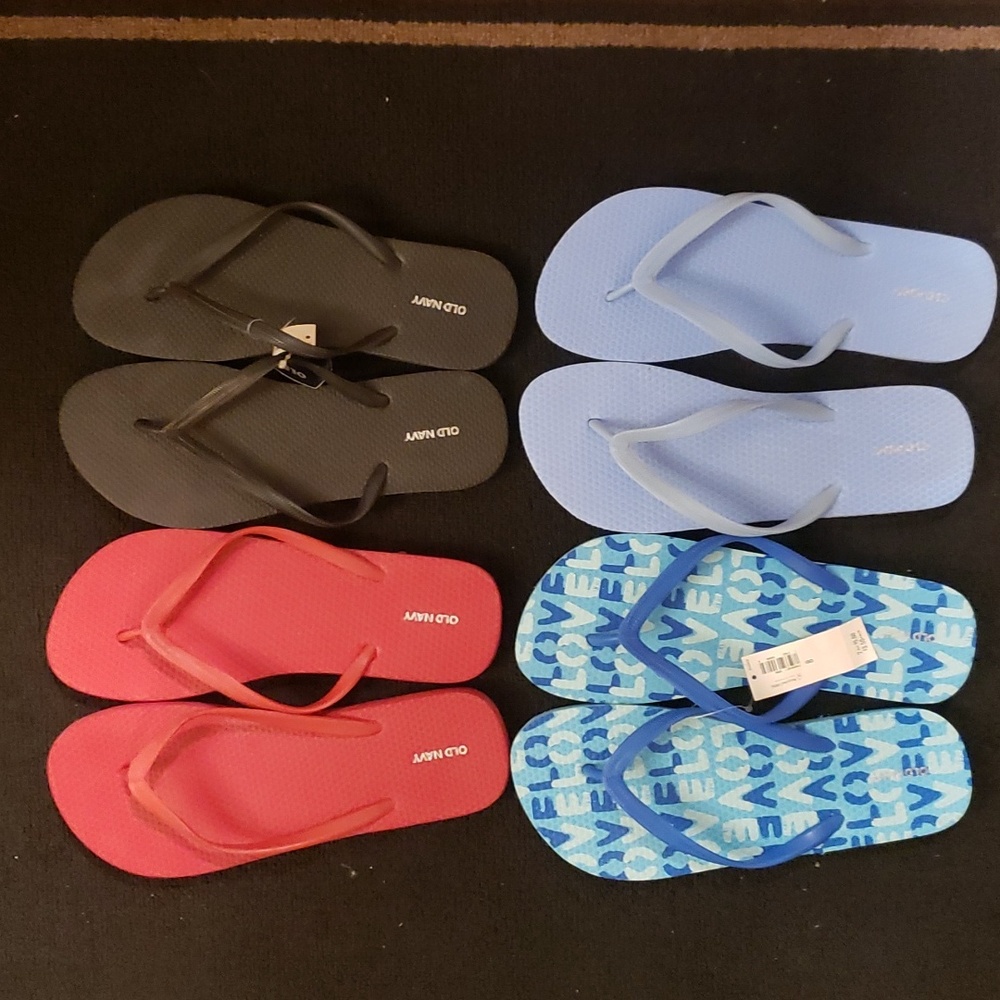 Old Navy Flip Flop Bundle Sz M 7-8